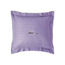 Fata de perna Damasc policoton dunga 1 cm, 40 x 40 cm si tiv cu bordura 3,5 cm, Lila Iris