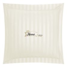 Fata de perna Damasc Bumbac 100% dunga 1 cm, 70 x 70 cm si tiv cu bordura 3,5 cm, Crem Deschis