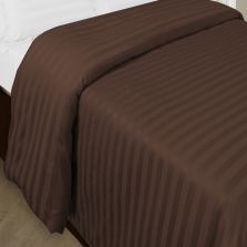 Cearsaf de pilota o persoana Damasc Policoton dunga 1 cm, 140 x 220 cm, Maro