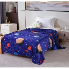 Patura Cocolino imprimata 200x230 cm, Albastru cu planete Ralex Pucioasa 