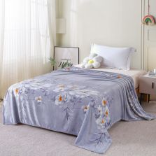 Patura Cocolino imprimata 200x230 cm, Bleu cu flori Ralex Pucioasa 