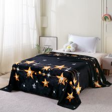 Patura Cocolino imprimata 200x230 cm, Moderna Negru Ralex Pucioasa 