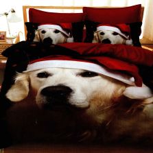 Lenjerie pat Crăciun Finet 3D, 6 piese, cearșaf pat 220x230 cm, pilotă 200x230 cm, 2 fețe pernă 70x70 cm, 2 fețe pernă 50x70 cm, F-XMAS39