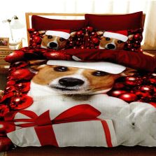 Lenjerie pat Crăciun Finet 3D, 6 piese, cearșaf pat 220x230 cm, pilotă 200x230 cm, 2 fețe pernă 70x70 cm, 2 fețe pernă 50x70 cm, F-XMAS43