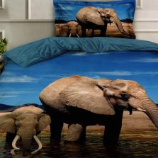 Pachet economic lenjerie pat o persoana Bumbac Finet 3 piese 3D, o perna matlasata 50x70 cm si pilota 140x210 cm primavara toamna (F1P26)-1