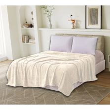 Patura Cocolino UNI pentru pat dublu 200 x 230 cm, model fluturi Crem Ralex Pucioasa 