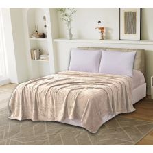 Patura Cocolino UNI pentru pat dublu 200x230 cm, model fluturi Cappuccino Ralex Pucioasa 