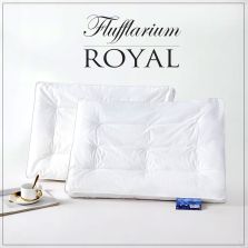 Pernă dublă pană și puf de gâscă FLUFFLARIUM ROYAL 50x70 cm, fața PERCALE bumbac 100% dublat cu poliuretan, Alb, Ralex Pucioasa
