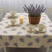 Fata de masa antimurdarire 140x180 cm, Flori de lavanda Mov Ralex Pucioasa 