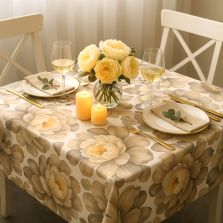 Fata de masa antimurdarire 160x220 cm, Floare Bej Ralex Pucioasa 