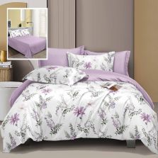 Pachet economic lenjerie pat dublu Bumbac Finet 6 piese Elegance + 2 perne matlasate 50x70 cm + pilota 200x215 cm primavara toamna (LEC7)-1