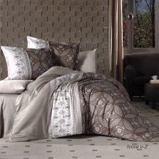 Lenjerie de pat dublu, 4 piese, satin Clasy king size Ivore V2