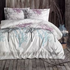 Lenjerie pat dublu Bumbac 100% Ranforce 4 piese extra large, cearsaf pat 240x260 cm, pilota 200x220 cm, 2 fete perne 50x70 cm, Bej MIDAS V1