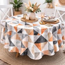 Față de masă rotundă 160 cm antimurdărire, Eleganta Portocaliu/Gri Ralex Pucioasa