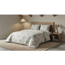 Lenjerie pat Ranforce Cotton Pro Bumbac 100%, King Size, 4 piese Eleganta Bej/Gri RCP57