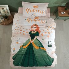 Lenjerie pat 1 persoana Bumbac 100% Ranforce 3 piese cearsaf pat 180x240 cm, pilota 160x220 cm, 1 fata perna 50x70 cm, Clasy, Tiana