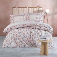 Lenjerie pat dublu Bumbac 100% Ranforce 4 piese extra large, cearsaf pat 240x260 cm, pilota 200x220 cm, 2 fete perne 50x70 cm, Alb VISAM