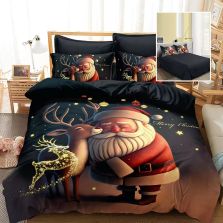 Lenjerie pat Crăciun Finet 3D, 6 piese, cearșaf pat 220x230 cm, pilotă 200x230 cm, 2 fețe pernă 70x70 cm, 2 fețe pernă 50x70 cm, F-XMAS55