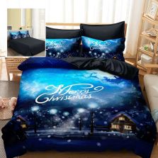 Lenjerie pat Crăciun Finet 3D, 6 piese, cearșaf pat 220x230 cm, pilotă 200x230 cm, 2 fețe pernă 70x70 cm, 2 fețe pernă 50x70 cm, F-XMAS56