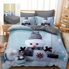 Lenjerie pat Crăciun Finet 3D, 6 piese, cearșaf pat 220x230 cm, pilotă 200x230 cm, 2 fețe pernă 70x70 cm, 2 fețe pernă 50x70 cm, F-XMAS63