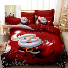 Lenjerie pat Crăciun Finet 3D, 6 piese, cearșaf pat 220x230 cm, pilotă 200x230 cm, 2 fețe pernă 70x70 cm, 2 fețe pernă 50x70 cm, F-XMAS68