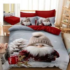 Lenjerie pat Crăciun Finet 3D, 6 piese, cearșaf pat 220x230 cm, pilotă 200x230 cm, 2 fețe pernă 70x70 cm, 2 fețe pernă 50x70 cm, F-XMAS72