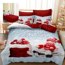 Lenjerie pat Crăciun Finet 3D, 6 piese, cearșaf pat 220x230 cm, pilotă 200x230 cm, 2 fețe pernă 70x70 cm, 2 fețe pernă 50x70 cm, F-XMAS75