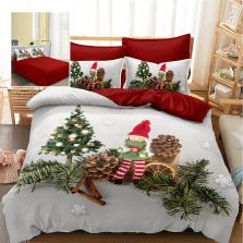 Lenjerie pat Crăciun Finet 3D, 6 piese, cearșaf pat 220x230 cm, pilotă 200x230 cm, 2 fețe pernă 70x70 cm, 2 fețe pernă 50x70 cm, F-XMAS76