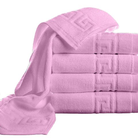 Pachet 5 prosoape baie de corp 70x140 cm Bumbac 100%, Greek Border 500 grame/mp, Lila Deschis