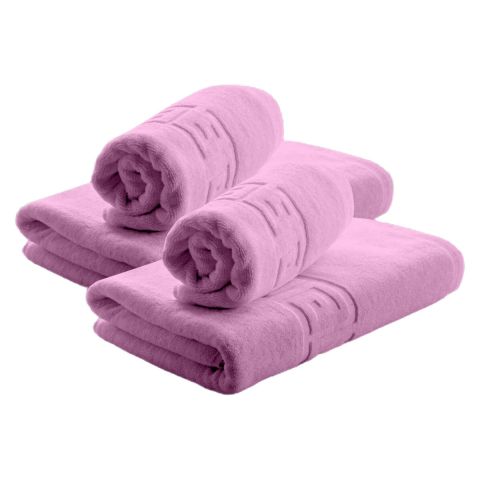 Set 4 prosoape baie 2 de corp 70x140 cm si 2 de fata 50x90 cm Bumbac 100%, Greek Border 500 grame/mp, Lila Deschis