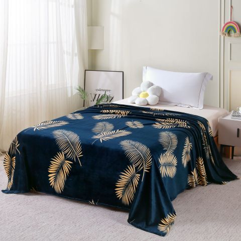 Patura Cocolino imprimata 200x230 cm, Albastru cu crengute