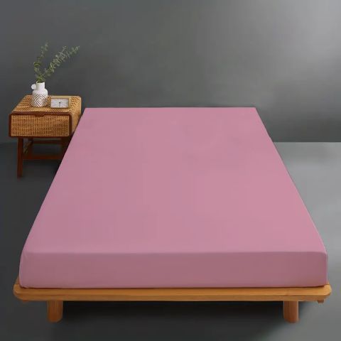 Husa de pat tricot jerse bumbac 100%, pentru saltea cu inaltime de 25cm si dimensiune 90x200 cm sau 100x200 cm Roz