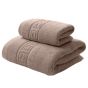 Set 2 prosoape baie corp 70x140 cm si fata 50x90 cm Bumbac 100%, Greek Border 500 grame/mp, Bej