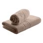 Set 2 prosoape baie corp 70x140 cm si fata 50x90 cm Bumbac 100%, Greek Border 500 grame/mp, Bej
