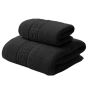Set 2 prosoape baie corp 70x140 cm si fata 50x90 cm Bumbac 100%, Greek Border 500 grame/mp, Negru