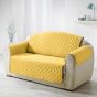 Husa canapea 2 locuri tip cuvertura matlasata 130x205 cm cu laterale, reversibila, Galben
