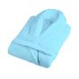 Halat de baie si SPA Hotel cu guler Kimono Velur 100% Bumbac, unisex L-XL, 420 grame/mp, Bleu