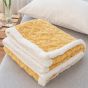 Patura cu blanita model tip Tricot, pentru pat dublu 200 x 230 cm, Galben
